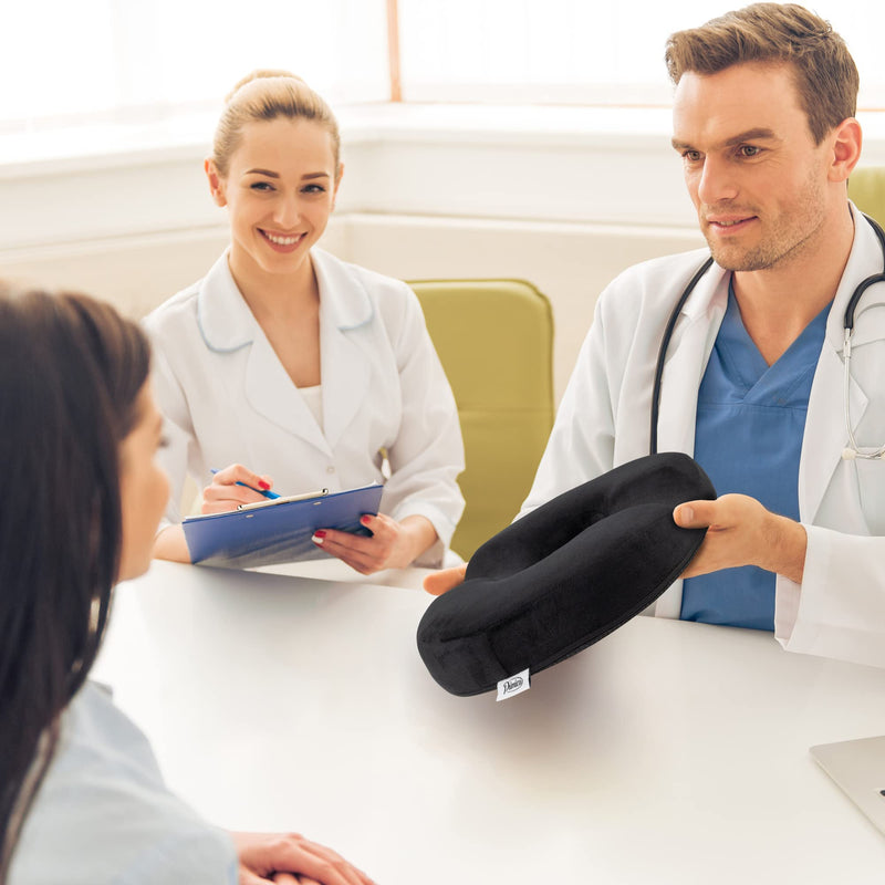 [Australia] - Donut Pillow, Tailbone Pain Relief, Hemorrhoid & Postpartum Cushion for Men and Women, Helps Ease Discomfort from Tailbone, Hemorrhoids, Pregnancy, Surgery (Up to 220 LBS) Up to 220 LBS 