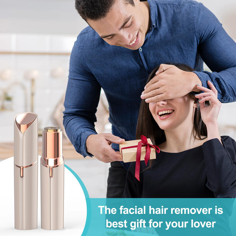 [Australia] - Facial Hair Removal for Women - Electric Painless Hair Removal Tool for Face, Lip & Chin, USB Rechargeable Rose Gold 