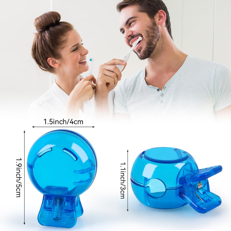 [Australia] - 4 Pack Travel Toothbrush Head Covers Portable Toothbrush Protector Cap Brush Pod Case Plastic Protective Clip for Household Travel, Camping, Bathroom, School, Business Blue, Green, Grey, Red 