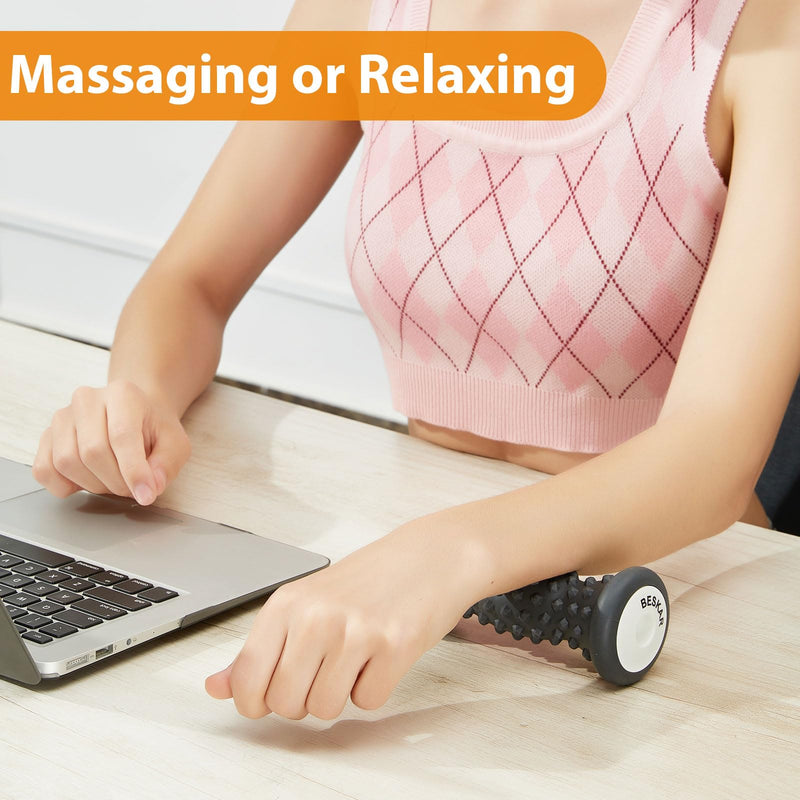 [Australia] - Foot Massage Roller for Relief Plantar Fasciitis, Foot Reflexology Tool Pressure Point Massage Roller, Deep Tissue Massage for Relieving Feet Arch Heel Pain, Myofascial Pain Syndrome Carbon Black 