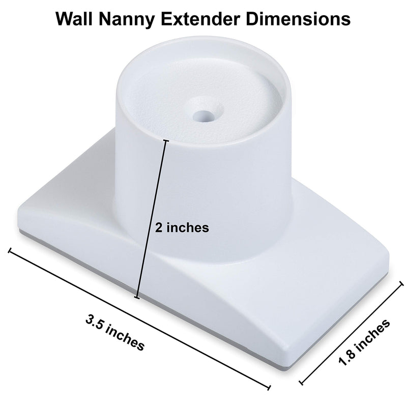 [Australia] - Wall Nanny Extender - 4 Inch Baby Gate Extension Guard (Made in USA) Extends Pressure Mounted Gates - Protects Walls, Stabilizes Gate, for Child, Pet Gate & Dog Gate, Protector Works on Stairs, 4 Pack White 