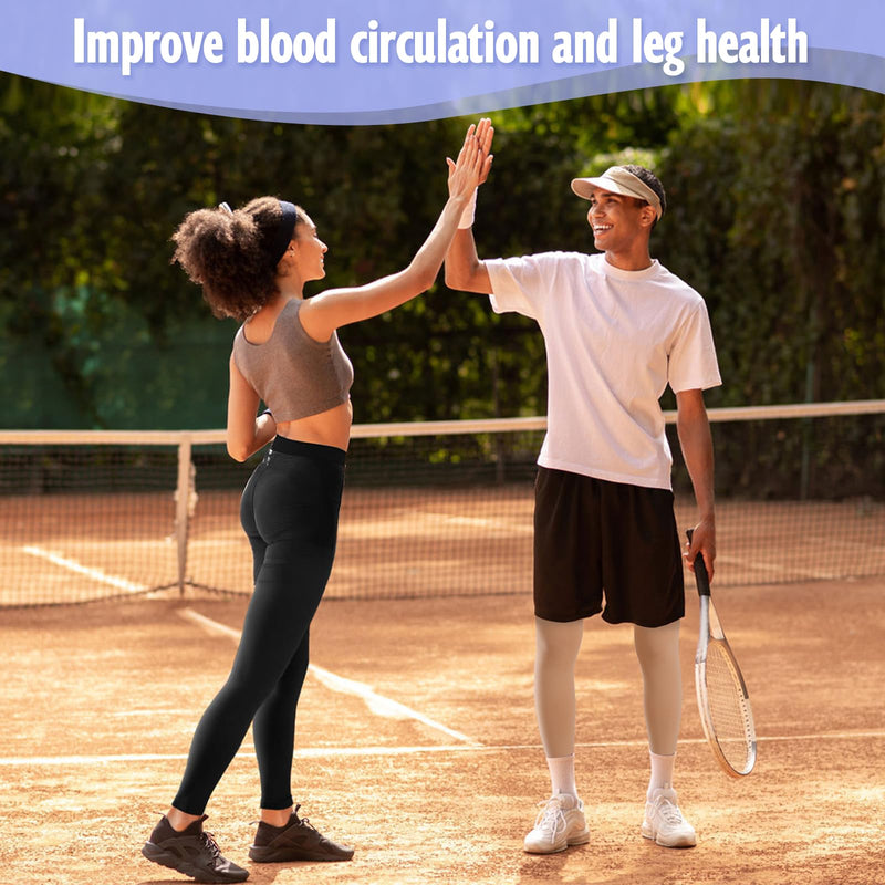 [Australia] - Compression Pantyhose for Women & Men, 20-30mmHg Medical Graduated Compression Leggings, Waist High Compression Stockings for Varicose Veins Edema Flight Large Black 