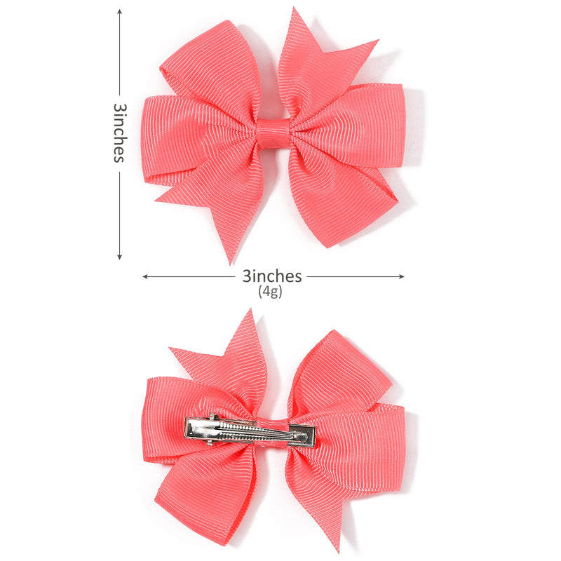 [Australia] - 40PCS 3 Inch Hair Bows for Girls Grosgrain Ribbon Toddler Accessories with Alligator Clip Bow Baby Kids Teens Color(1-40) 40Pcs 