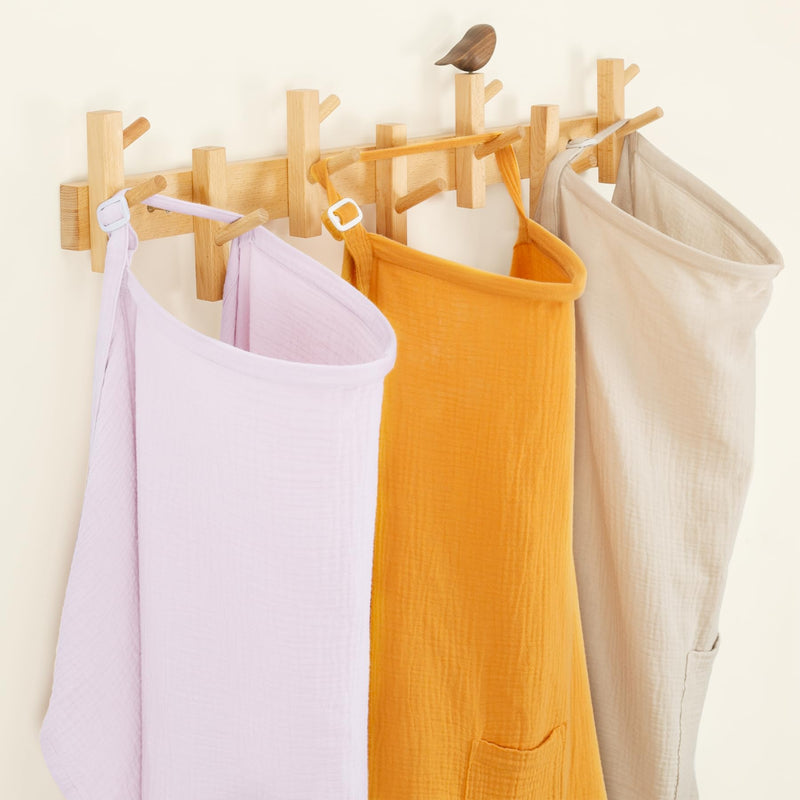 [Australia] - Cherub Muslin Nursing Cover for Breastfeeding, Breastfeeding Cover with Pocket Design & Carrying Bag, Soft Nursing Poncho, Baby Stroller Cover (Light Color) Light Color 