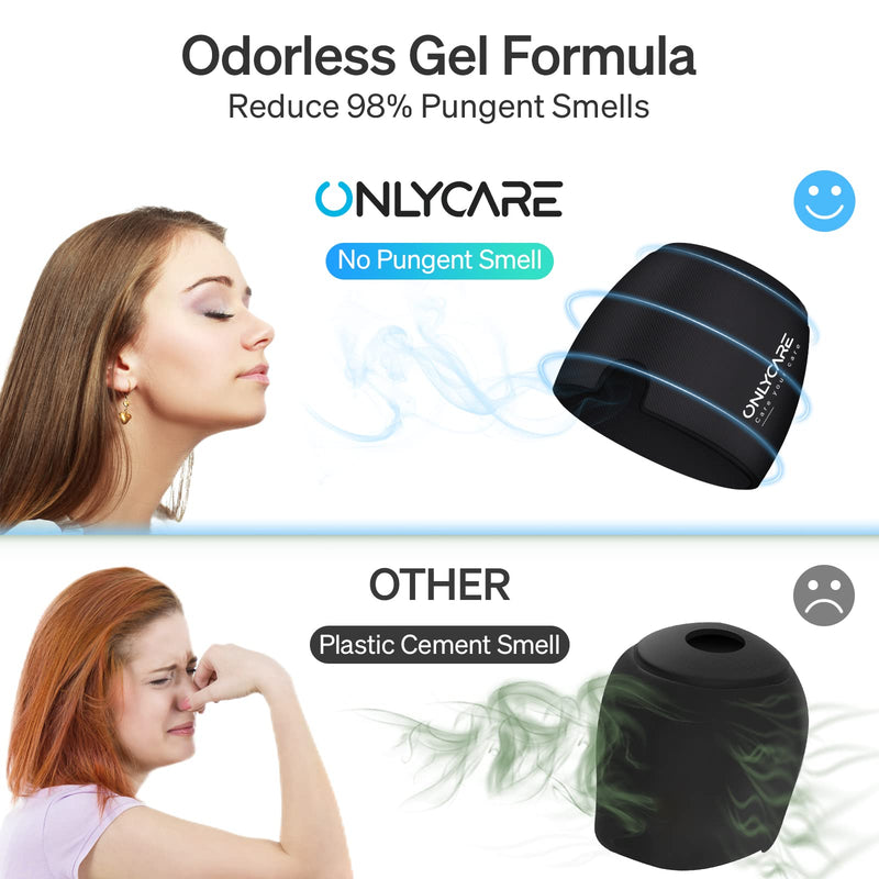 [Australia] - ONLYCARE Migraine Relief Cap, Upgraded Odorless Migraine Ice Head Wrap, Headache Relief Hat for Migraine, Headache Eyes Mask Gel ice Cold Pack Black 