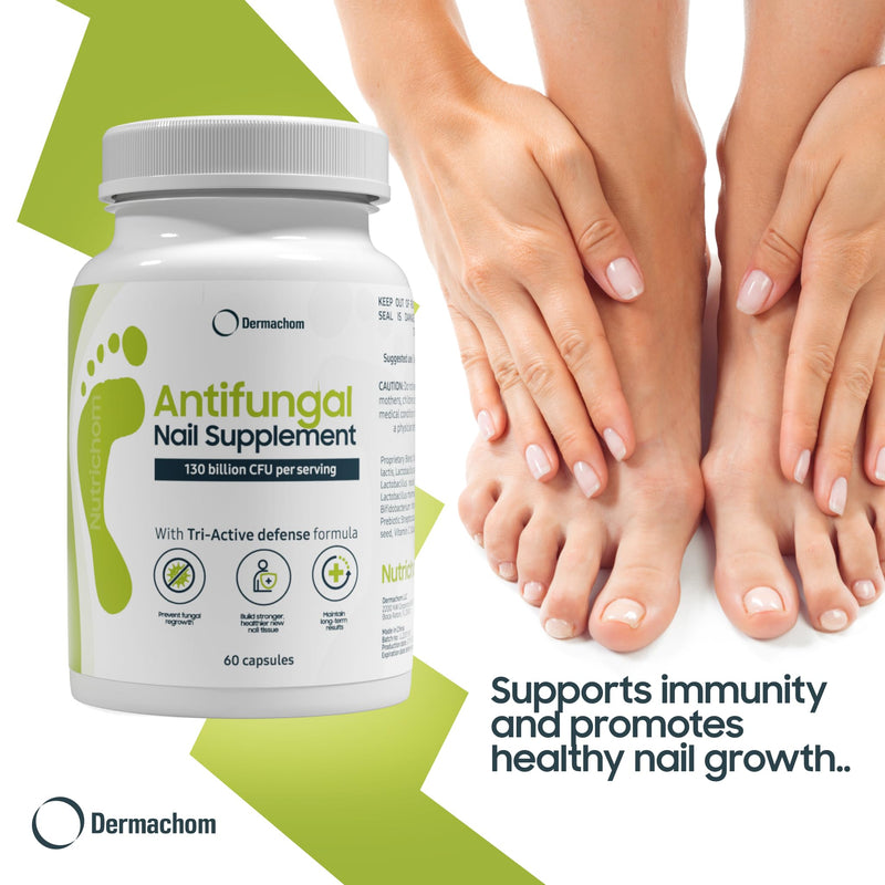 Nutrichom Probiotic Fungal Nail Cleaner Supplement – Fights Fungus & Supports Healthy Nails with Vitamins & Natural Ingredients – 60 Capsules