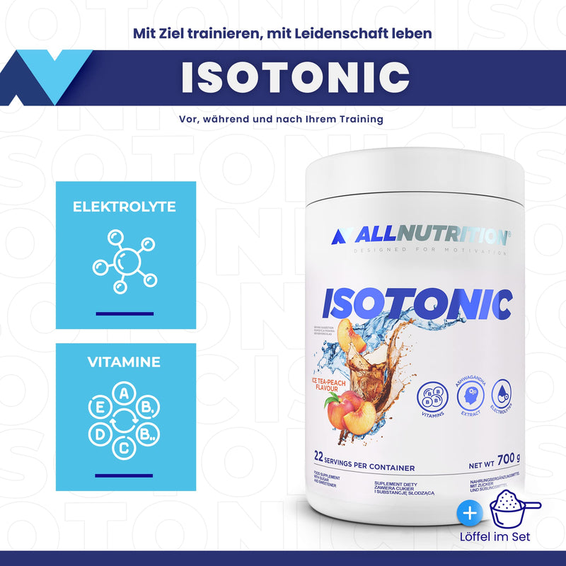 [Australia] - ALLNUTRITION Isotonic drink concentrate in powder form - increasing endurance and recovery after training - hydrates electrolyte replenishment with glucose 700 g iced tea peach 700 g (pack of 1) 