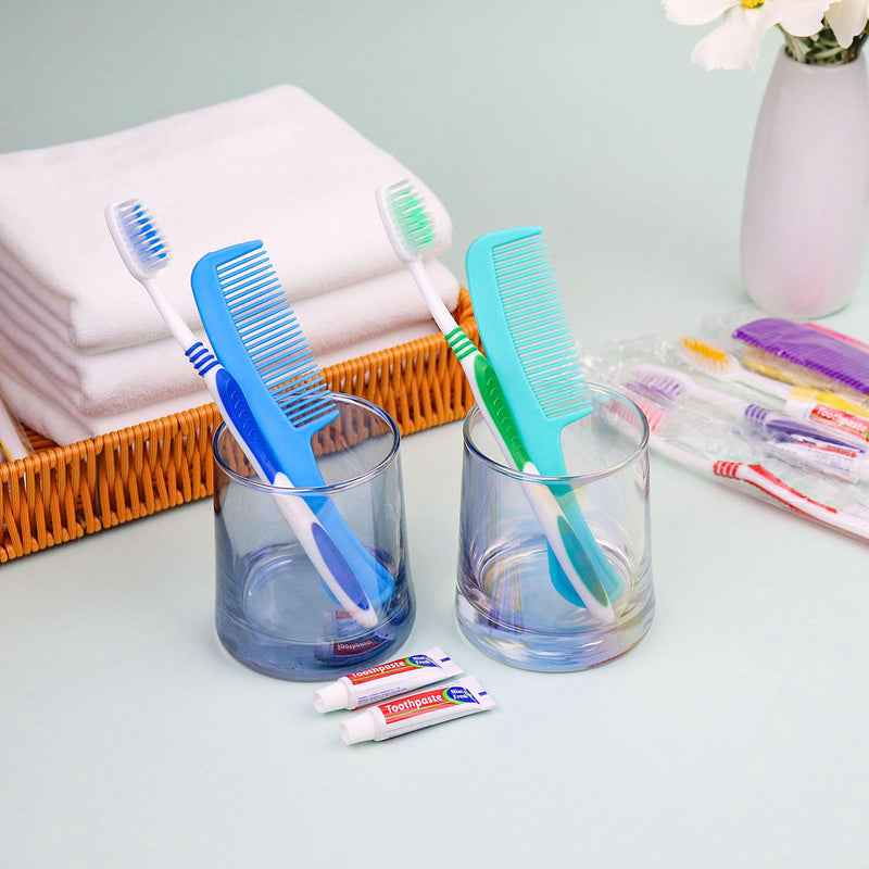 [Australia] - Disposable Toothbrushes with Toothpaste and Comb in Bulk, Individually Wrapped Soft Bristle Travel Size Basic Hygiene Kits, for Travel Hotel Camping Charity Homeless Shelter Donation in 5 colors (25) 25 