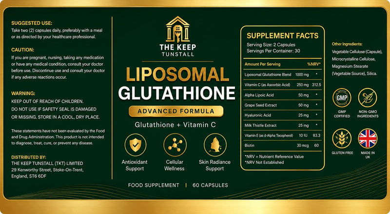 Glutathione Skin Brightening 30,000mg Anti Ageing Formula Targets Hyperpigmentation Spots & Acne Marks | Collagen & Vitamin C Infused Capsules + CoQ10 200mg Liposomal Glutathione