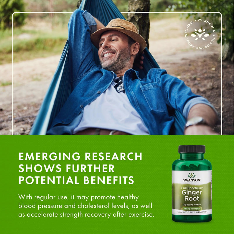 [Australia] - Swanson Premium Brand Ginger Root 540 Milligrams 100 Capsules 100 Count (Pack of 1) 
