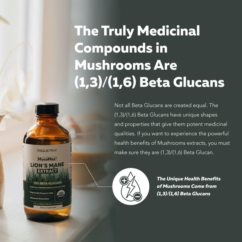 [Australia] - MycoMax Lions Mane Extract - 70% Beta Glucans, Max Potency Organic Lions Mane Supplement, US Grown + Ultrasonic Extraction - 500 mg per serving - Mental Clarity, Focus and Memory - 8 oz. Lions Mane Extract (Liquid) 8 Fl Oz (Pack of 1) 
