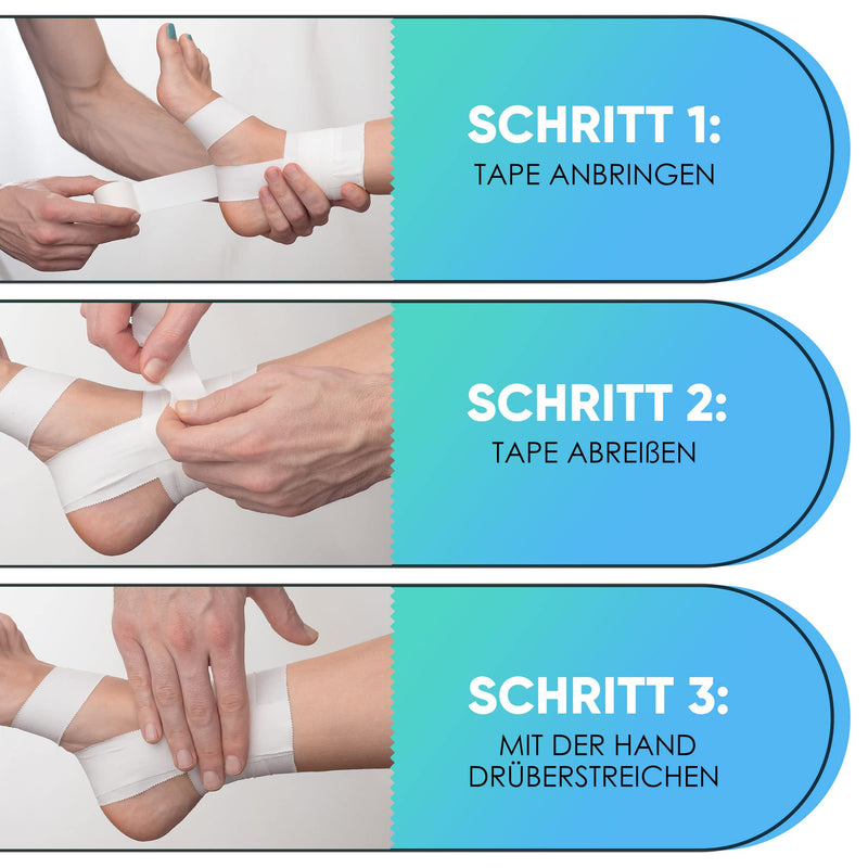 [Australia] - Health Press® sports tape - 6 tape rolls (3.8 cm x 10 m) - sports tape white - tearable professional sports tape - sports tape bandage for all sports 6 pieces (3.8 x 1000 cm) white 