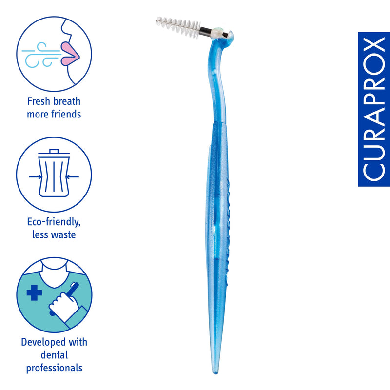 [Australia] - Curaprox interdental brushes CPS 15 regular plus, black, conical, 1.8 mm diameter, 5 mm effectiveness, set with 5 interdental brushes CPS regular 15 and holder UHS 451 