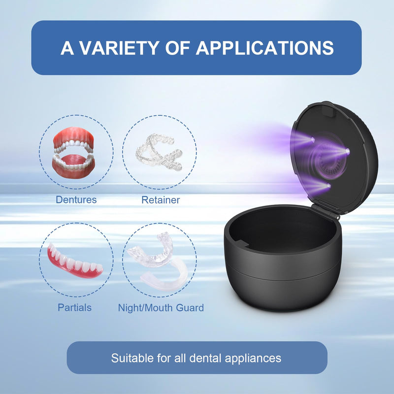 [Australia] - All-in-One Denture & Retainer Case with Soaking, Freshening, Sanitization and Storage Functions ‚Äì Complete Clean Care Solution for Dentures, Mouth Guards, Night Guards and Retainers 
