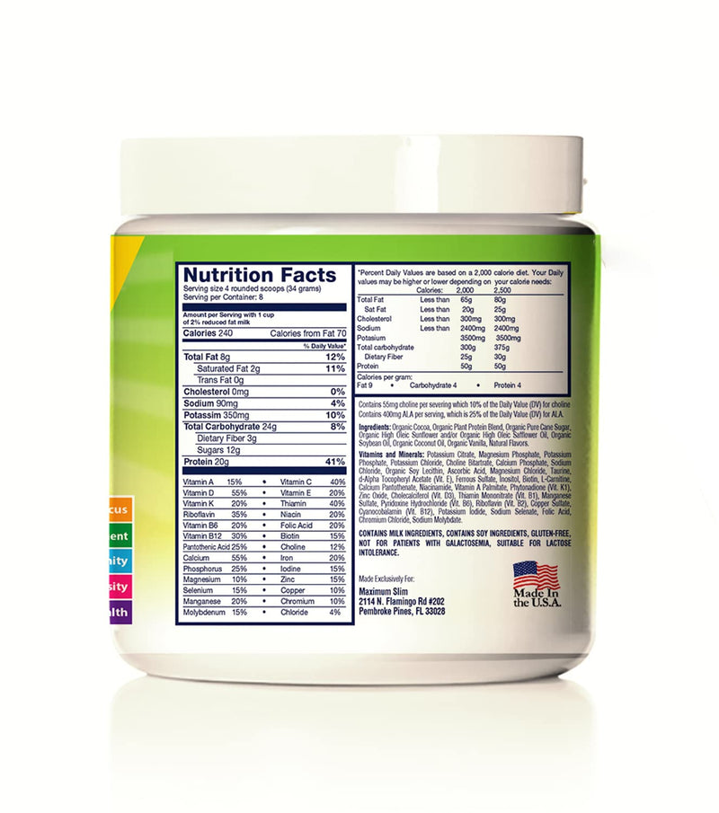 [Australia] - Maximum Kids Complete Organic Powder Mix. Great Tasting, Easy to use, Complete Nutritional Drink with 26 Vitamins and Minerals, 20g of Plant Protein, 3g of Fiber. Kid Tested. Parents Approved. 