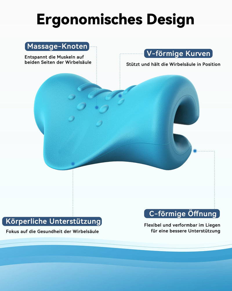 [Australia] - BLABOK Neck Stretcher Cervical Spine Traction Device to Relieve Neck and Shoulder Fatigue and Pain, Neck Stretcher for Relief TMJ Pain Headache Muscle Blue 