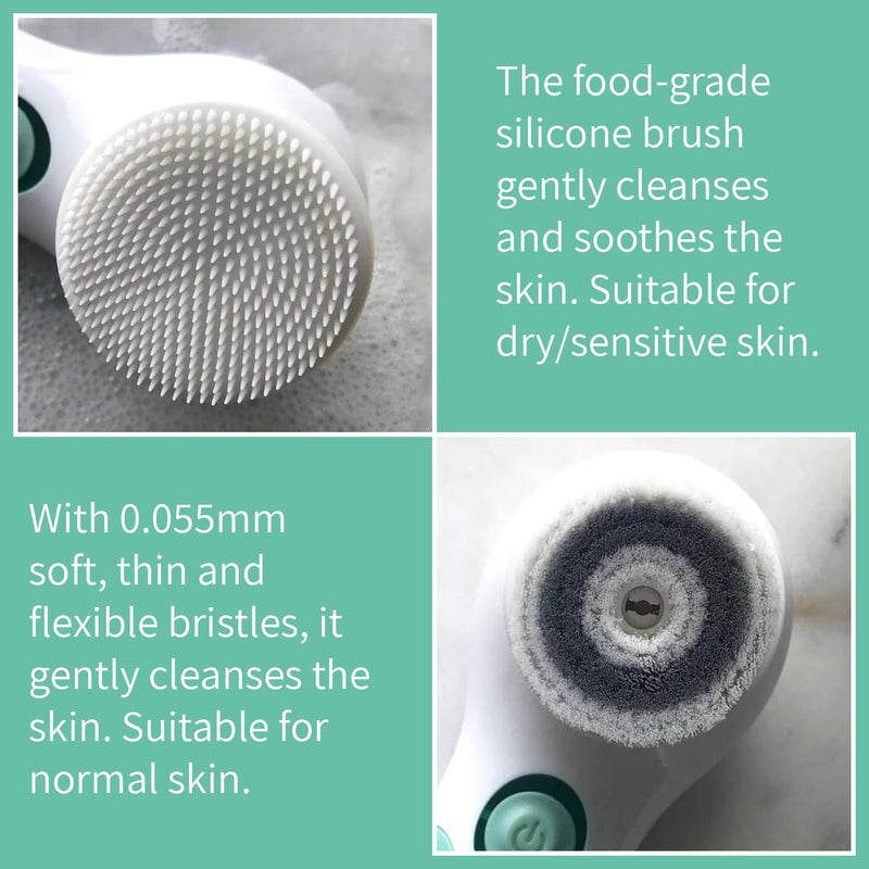 Advanced Facial Cleansing Brush, 2-in-1 Exfoliator Tool, Face Scrubber, Pore Cleaning Brush, Skin Care Device, Face Wash Brush, Facial Exfoliating Brush, Face Brush for Women and Men