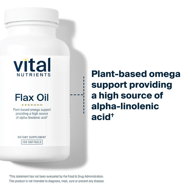 [Australia] - Vital Nutrients Flax Seed Oil 3000mg | Cold Pressed Flax Oil with high concentration of ALA for Heart Health* | Gluten, Dairy and Soy Free | Non-GMO | 100 Softgels 