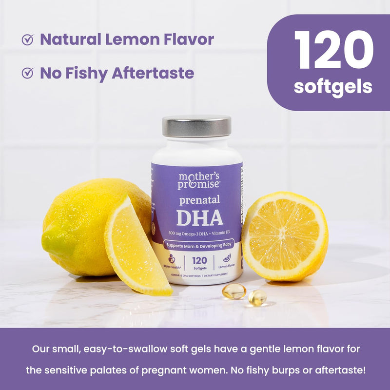 [Australia] - Prenatal DHA for Women 600mg + 400 IU Vitamin D3 | 120 Softgels | Supports Brain Health | Triglyceride Omega 3 Fish Oil DHA Prenatal Vitamins for Pregnancy & Nursing | 300mg per Capsule 