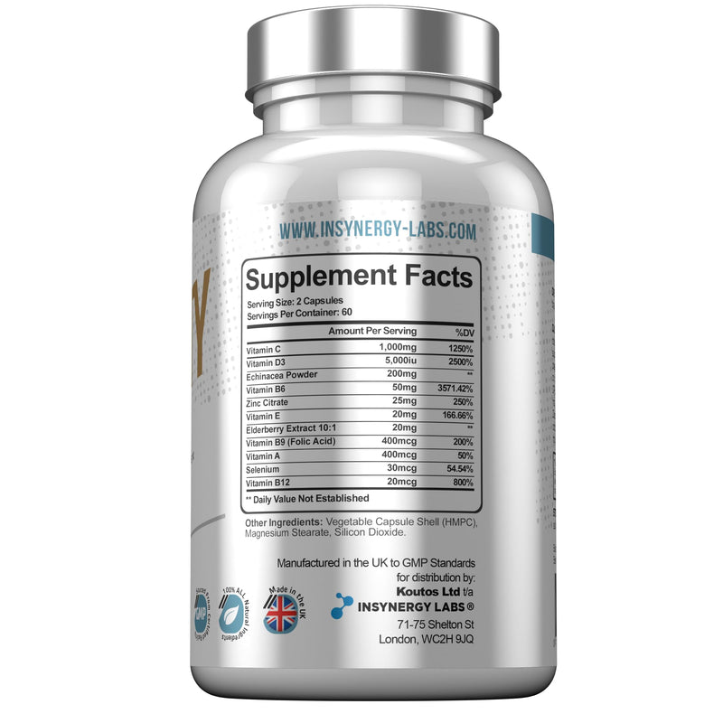 Ultra Premium Immune System Booster Supplement - Ultra Immunity | Immune System Support | Vitamin D, Vitamin C, Zinc, B12, Multivitamin 120 Capsules