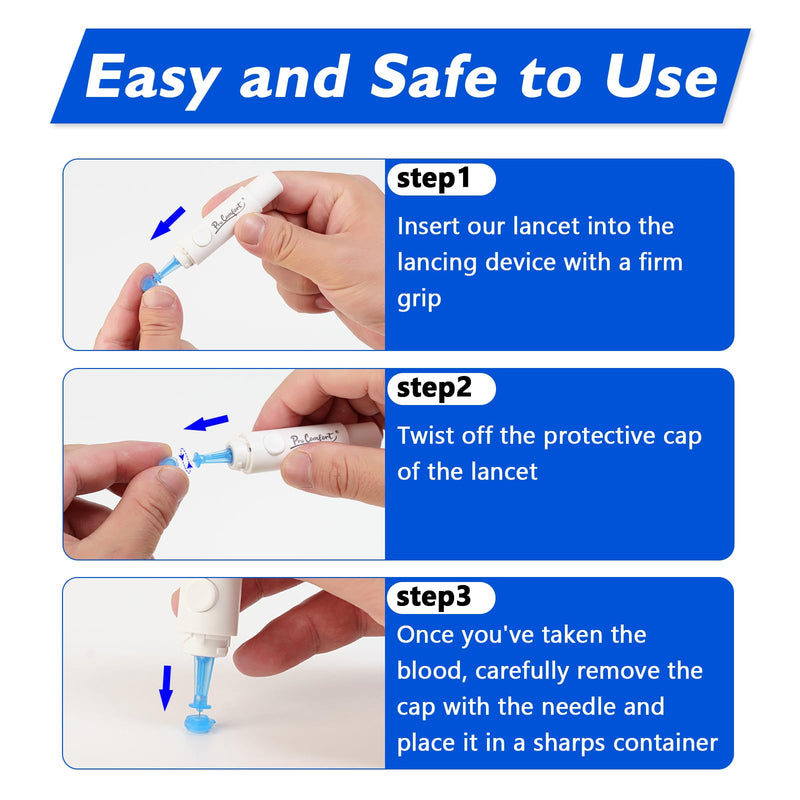 [Australia] - Twist Top Lancets for Lancing Devices, 110 Count, 30 Gauge Lancets for Blood Sugar Test, Diabetic Lancets, Blue, 110 PCS 