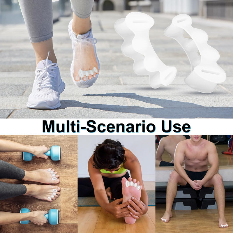 [Australia] - 2Pairs Toe Spacers for Women and Men, Toe Separators for Correct Bunion, Relieve Feet Pain, Foot Alignment, Toe Straighteners for Hammertoes, Plantar Fasciitis (Large) Large 