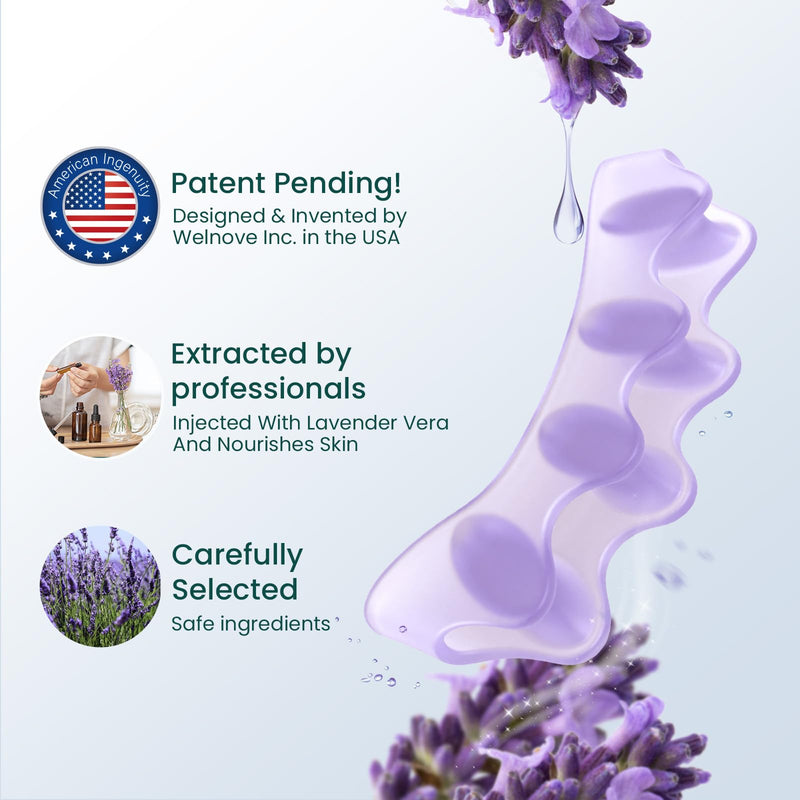 [Australia] - Welnove Toe Separators Spacers for Women - Toe Spacers with Lavender Extract, Toe Straightener for Women Men -Bunion Corrector Toe Stretcher for Hammertoe Yoga Practice - Lavender, 4 Pack 