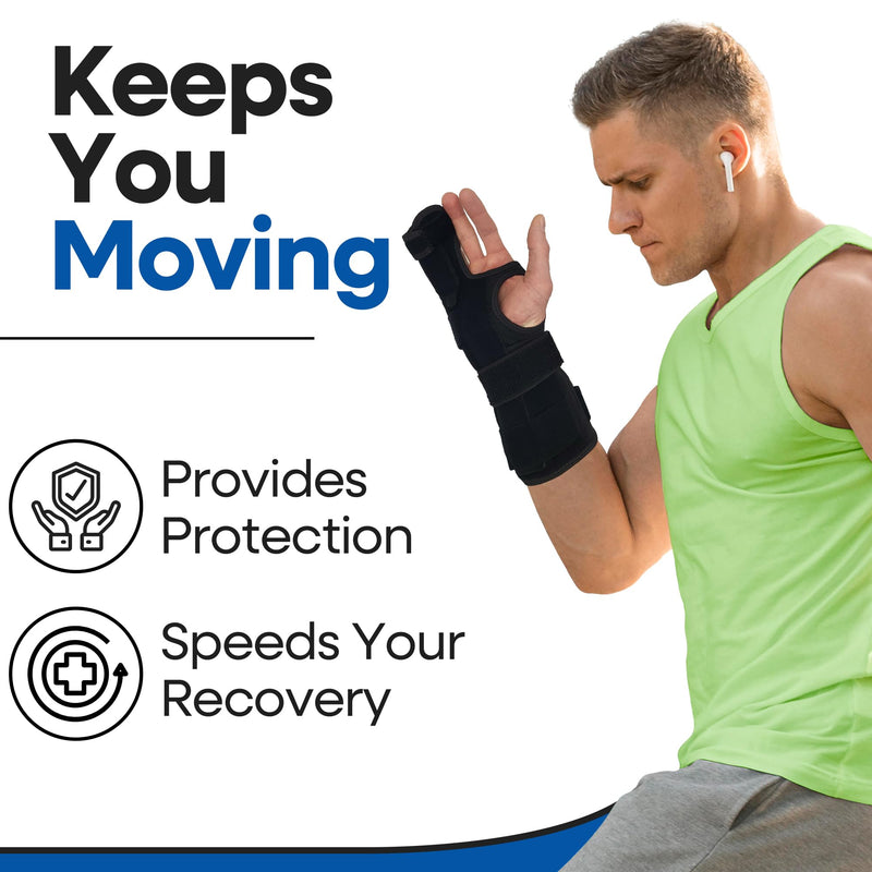 [Australia] - Pinky Finger Splint Boxer Fracture Brace | Ulnar Gutter Splint Hand Brace | Ring & Little Finger Splints | Broken Metacarpal Support Cast | Dupuytren's Contracture | Boxers Pinky Braces (MED RIGHT) Right Hand Black Medium 