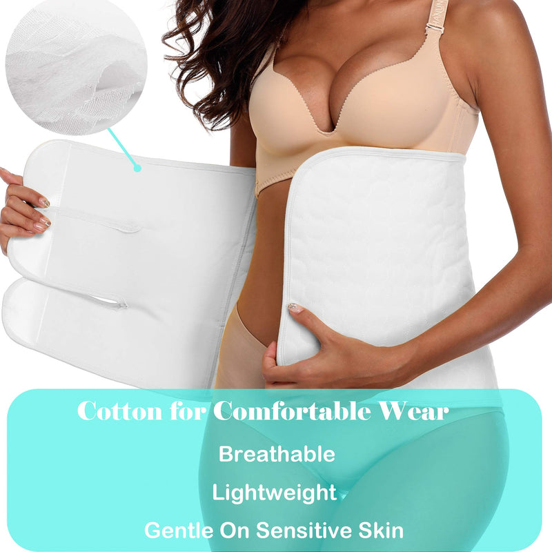 Abdominal Surgical Binder Wrap for Stomach Post Surgery Compression C section Postpartum Support Recovery after Hysterectomy Belly Band X-Large White