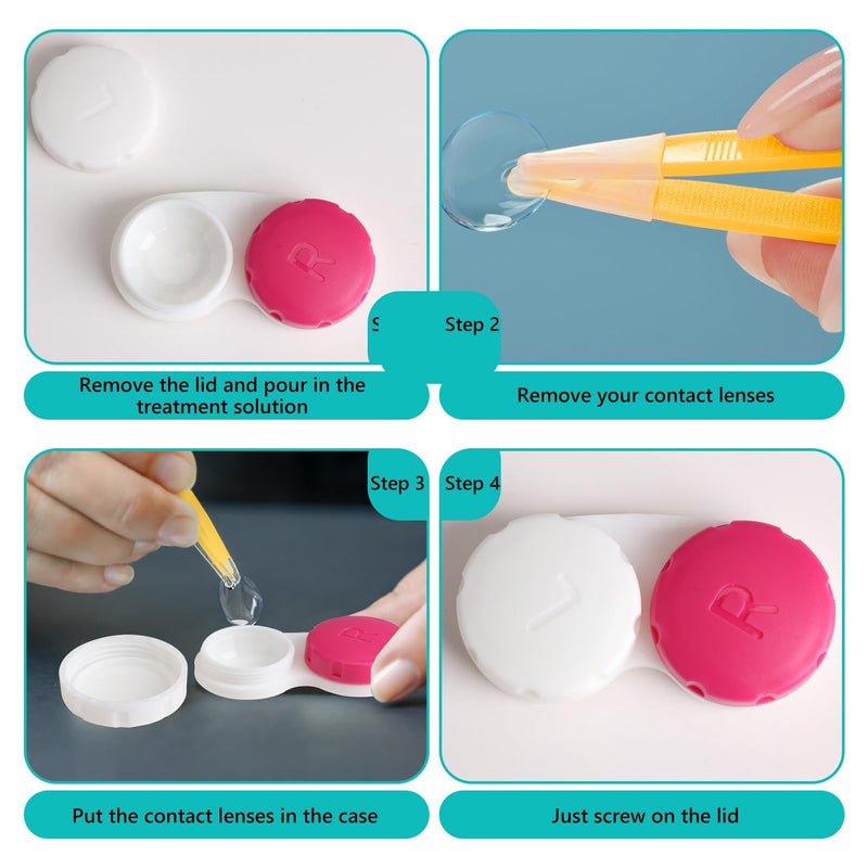[Australia] - Contact lens case 6 pieces, contact lens remover set 2 pieces, leak-proof travel contact lens case set for home and travel, very easy to carry and can be easily stored in your pocket wallet 