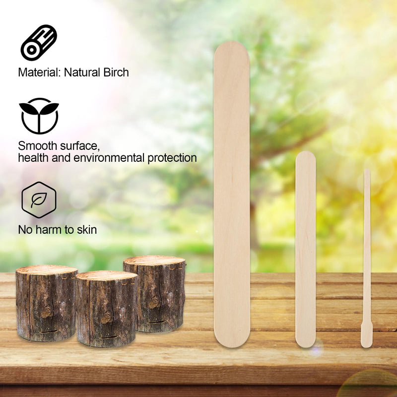[Australia] - Pack of 300 wooden spatulas for hair removal, 3 sizes mouth depressors wood, wooden spatula waxing applicator, wooden mouth depressors wooden sticks for crafts, spatulas wood for ice cream sticks, crafts 