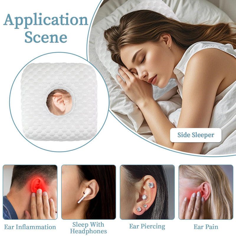 [Australia] - Ear Piercing Pillow for Side Sleepers with Hole for Ear Pain CNH Inflammation, Relief Sleeping Pressure Pain, Cooling and Breath Guard Pillow, Grey 