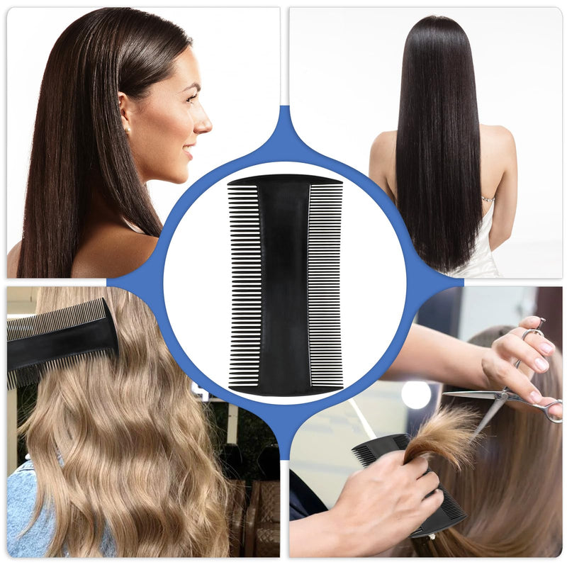 [Australia] - Pack of 6 beard combs, fine, black, beard brush, men, double-sided lice comb, men's anti-static hairdressing comb, high-quality dandruff comb, birth comb, lice combs, beard care set for men 