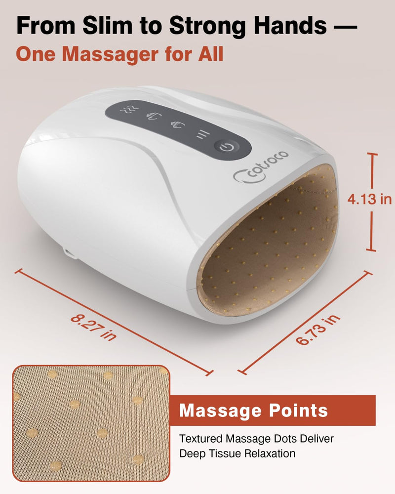 [Australia] - Hand Massager, Cordless Electric Hand Massager for Arthritis and Carpal Tunnel, 6 Levels Therapy Massager with Heat and Compression, Hand and Wrist Massager Machine for Pain Relief White 