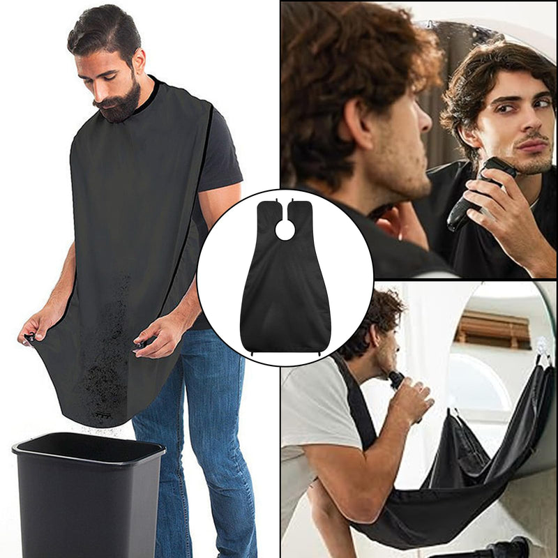 [Australia] - Beard apron, beard hair sponge, sponge for beard hair, beard apron for men, sponge for beard hair, non-stick hair catcher care cloth with 2 suction cups, bib, for beard for shaving haircut 