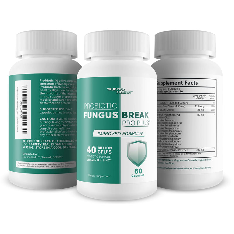 Probiotic Fungus Break Pro Plus - Improved Formula - Our Best Nail Fungus Probiotics For Nail Fungus Care - Best Nail Fungus Pills - Natural Nail Fungus Care Best Nail Fungus Treatment Probiotic Pills