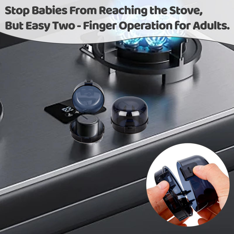 [Australia] - 6PCS Baby Child Proof Stove Knob Safety Covers, Gas Stove Knob Locks Covers, Oven Knob Covers for Child Safety, Knob Locks Covers for Stove Handle Oven Gas Burners for Kids and Pets(L) Large Black 6PCS 