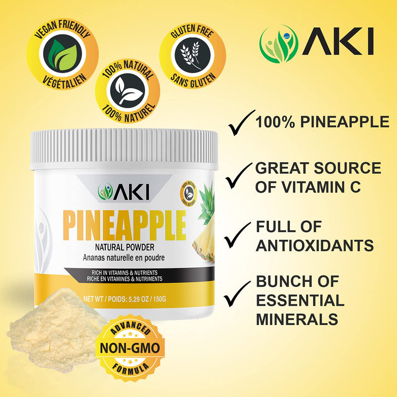 Pineapple Powder - Rich in Vitamin C, Raw & Rich in Nutrients - 5.29oz/150g