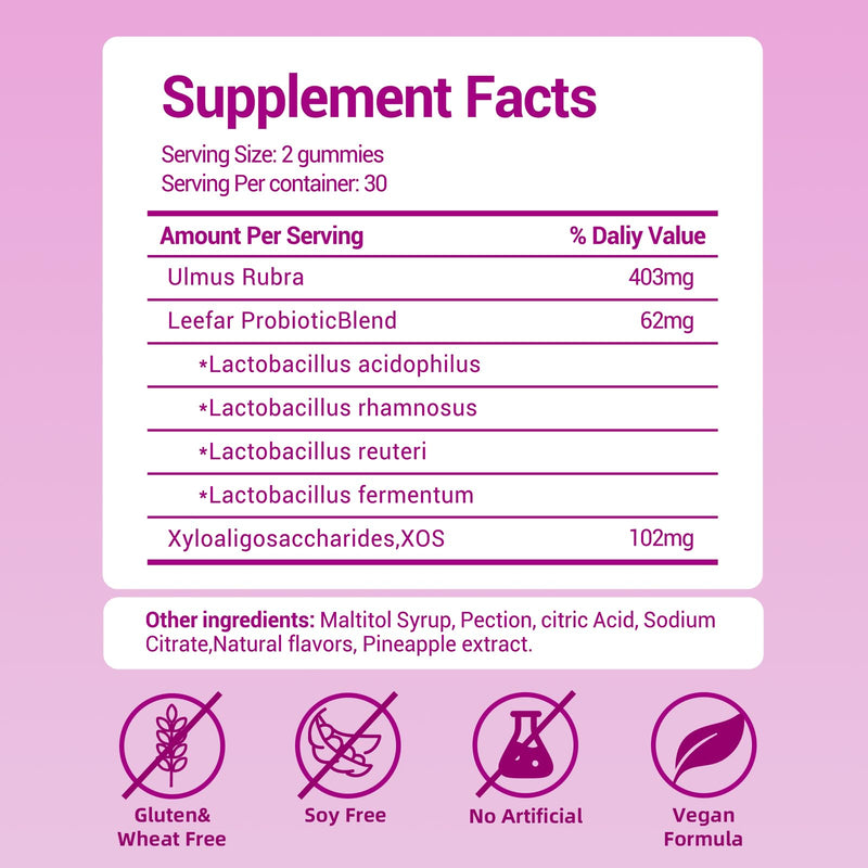 [Australia] - Her Juicy Feminine Probiotics Gummies for Women ‚Äì Tropical Pineapple Flavor | Supports pH Balance, Digestive & Immune Health | with Slippery Elm | 60 Gummies (1 Pack) 60 Count (Pack of 1) 