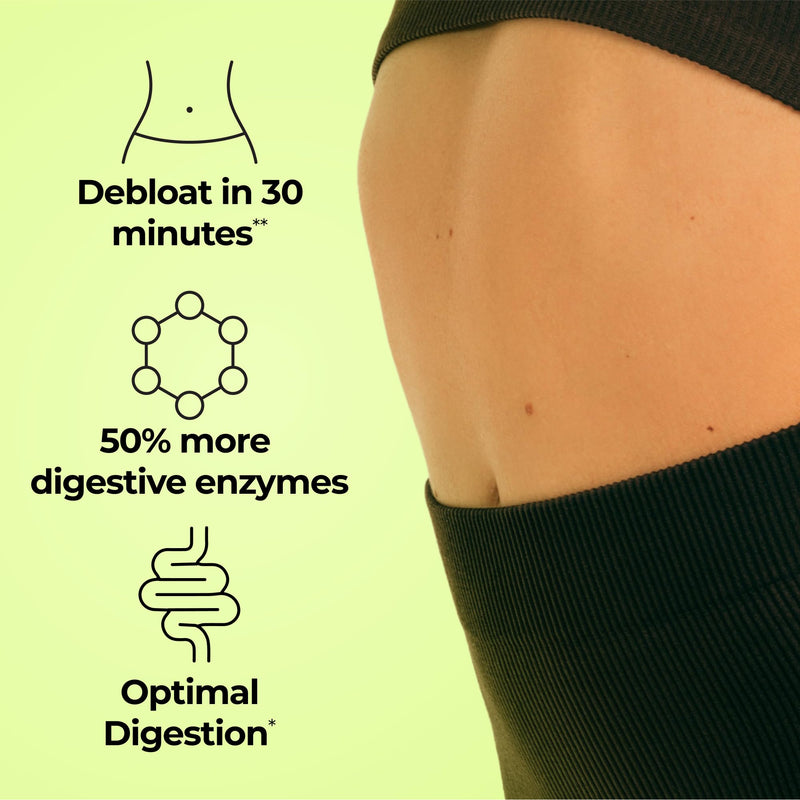 [Australia] - HUM Flatter Me Extra Strength Digestive Enzymes for Women, Men, Digestive Gut Bloating Supplement, Ginger, Peppermint Leaf, Fast Acting Anti Bloat Pills Multi Enzyme for Debloating, 60 Capsules 