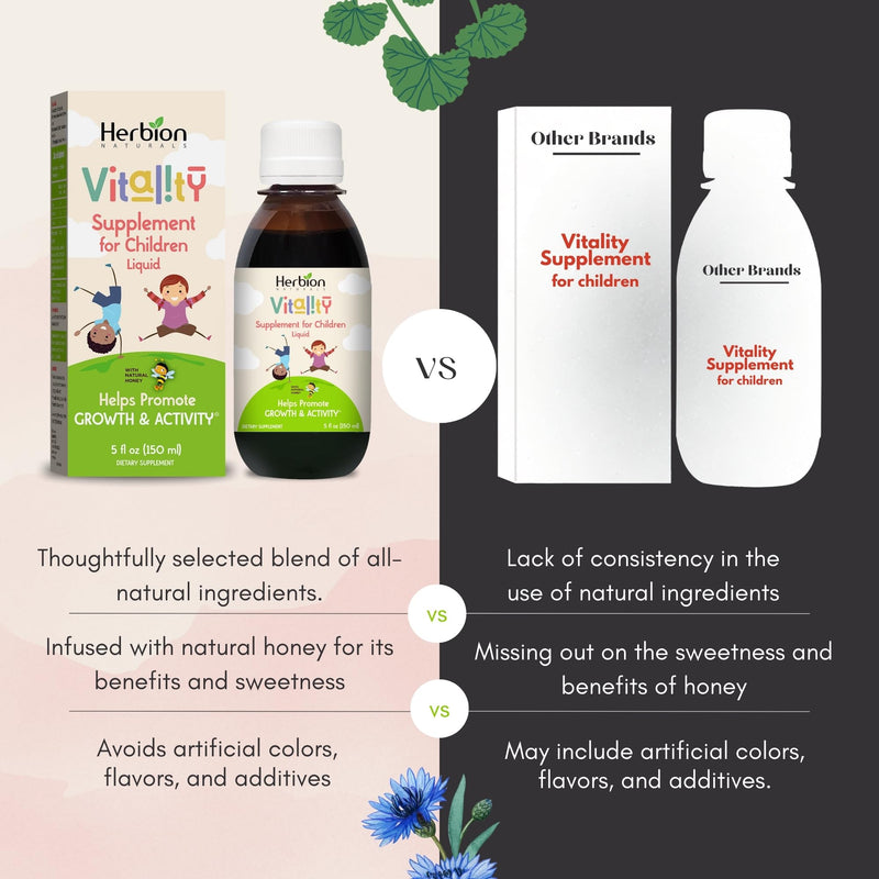 [Australia] - HERBION Naturals Vitality Supplement for Children, Promotes Growth and Appetite, Relieves Fatigue, Improves Mental & Physical Performance, for Kids 1 Year & Above, 5 Fl Oz (Pack of 2) 5 Fl Oz (Pack of 2) 