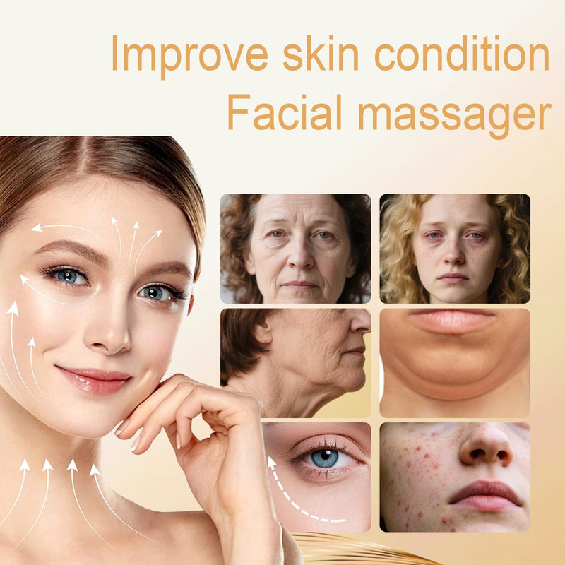 Face Massager Tool 4 Color Modes Red Light Therapy for Face Neck Skin Care at Home ，Gua Sha Facial Tools, White