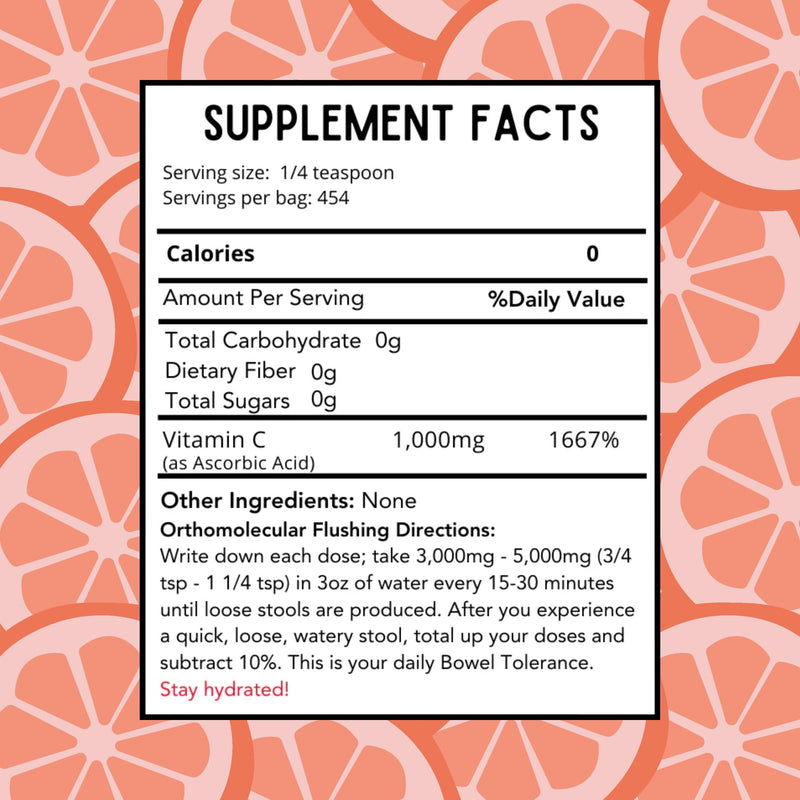 Fine Powder Vitamin C as Ascorbic Acid | Pure, Sugar, & GMO-Free | 1000 mg Vitamin C per Serving | 454 Servings per Bag 16.01 Ounce (Pack of 1)