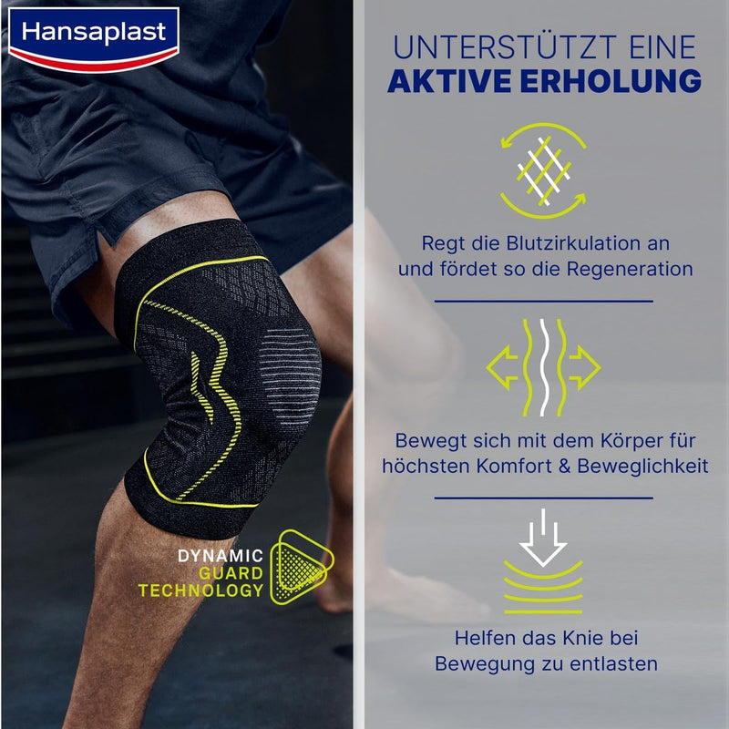 [Australia] - Hansaplast Performance knee bandage, knee bandage stabilizes & relieves the joint, bandage for right & left knee joints supports active recovery, size L/XL 
