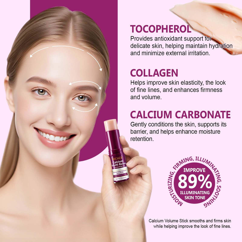 Calcium Volume Multi Balm, 3 Pack Calcium Multi Balm Stick, Wrinkle Core Stick, Collagen Moisturing, Firming Skin for for Eyes, Face, Neck, 0.6 Oz