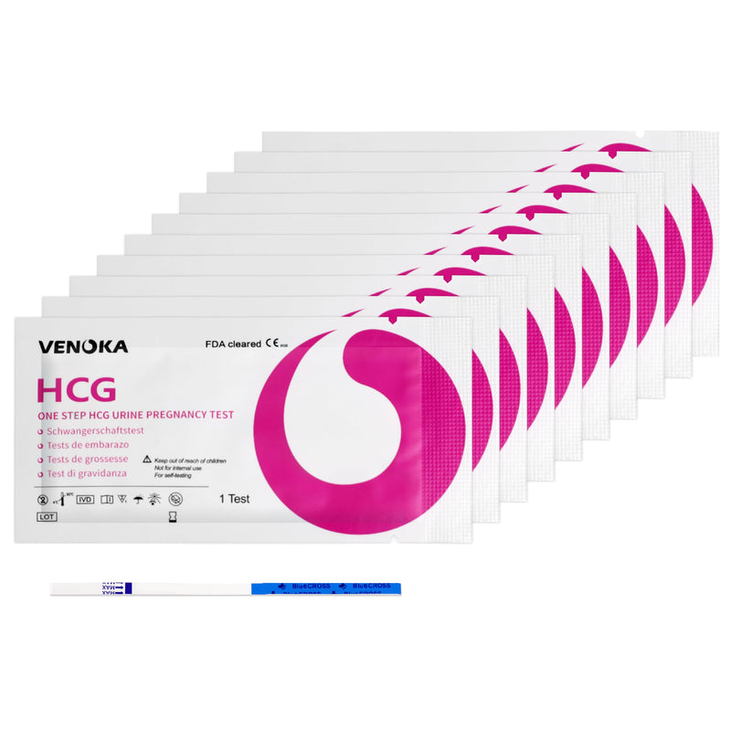 10 x Early Pregancy Test Strips, Super Sensitivity 10 MIU/mL