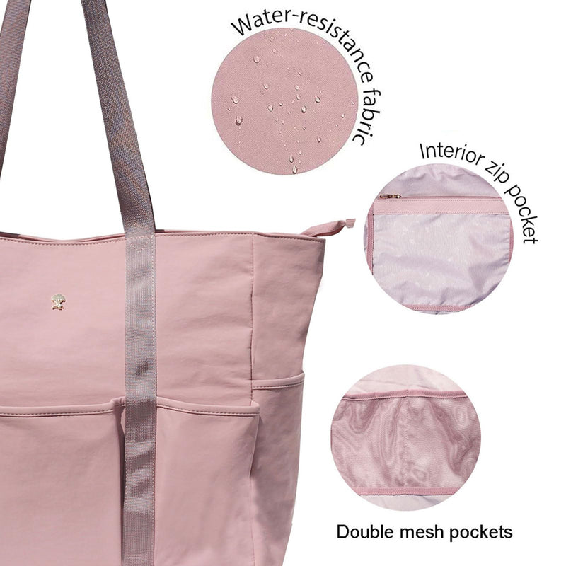 ESVAN Utility Tote Bag Weekender Duffle Bag with 13 Pockets - Perfect for Travel, Work, Gym, Beach, Teachers, and Nurses Pinkish Purple