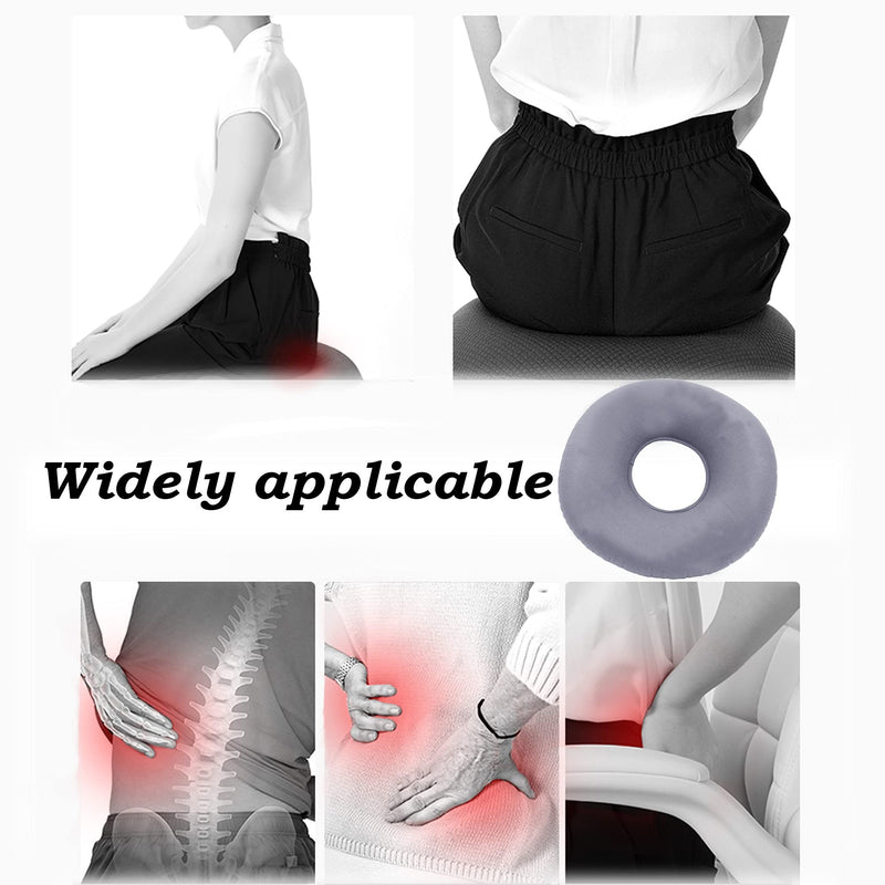 [Australia] - Inflatable Ring Cushion Hemorrhoid Seat Pillow Round Wheelchairs Seat Cushion Ring Pillow Cushion Relieve Coccyx & Tailbone Pain for Home, Car or Office (Gray) Gray 