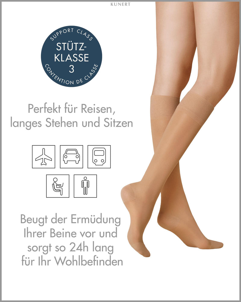 [Australia] - KUNERT women's knee socks Fly&Care® 40 effective support class III 40 DEN tan 1003 39-42 