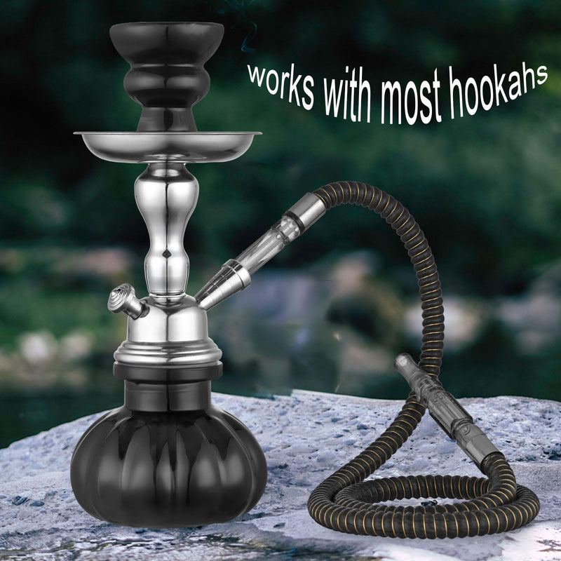[Australia] - 2 Pack Hookah Hose Washable 39'' Shisha Hose Acrylic Handle Leather Wrapped Pipe For Small Hookah Set (Black) Black 